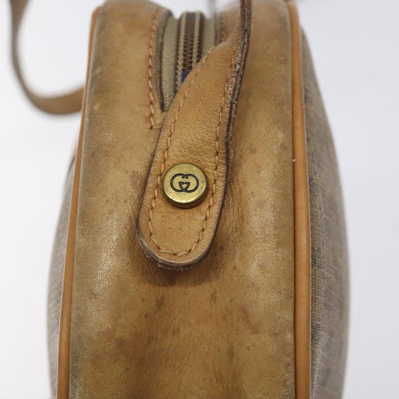 GUCCI Micro GG Supreme Shoulder Bag PVC Beige Gold Auth ti3123