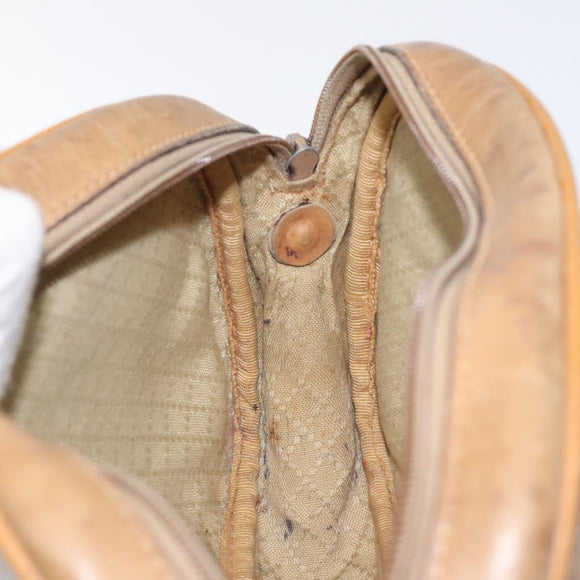 GUCCI Micro GG Supreme Shoulder Bag PVC Beige Gold Auth ti3123