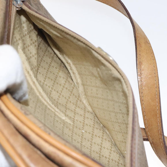 GUCCI Micro GG Supreme Shoulder Bag PVC Beige Gold Auth ti3123