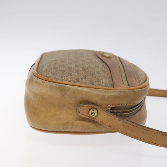 GUCCI Micro GG Supreme Shoulder Bag PVC Beige Gold Auth ti3123