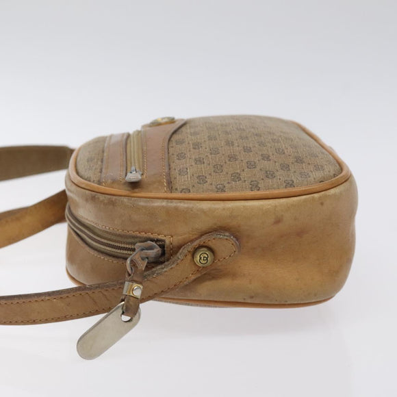 GUCCI Micro GG Supreme Shoulder Bag PVC Beige Gold Auth ti3123