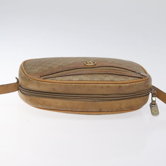 GUCCI Micro GG Supreme Shoulder Bag PVC Beige Gold Auth ti3123