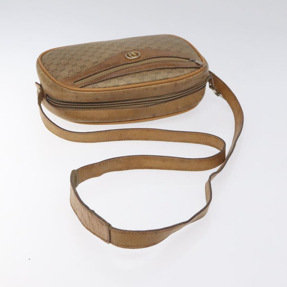 GUCCI Micro GG Supreme Shoulder Bag PVC Beige Gold Auth ti3123