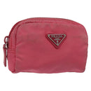 PRADA Pouch Nylon Pink Silver Auth ti3129-1