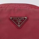 PRADA Pouch Nylon Pink Silver Auth ti3129-9
