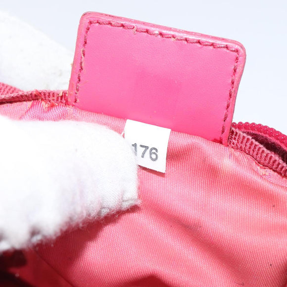 PRADA Pouch Nylon Pink Silver Auth ti3129