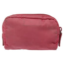 PRADA Pouch Nylon Pink Silver Auth ti3129-2