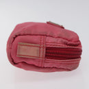 PRADA Pouch Nylon Pink Silver Auth ti3129-3