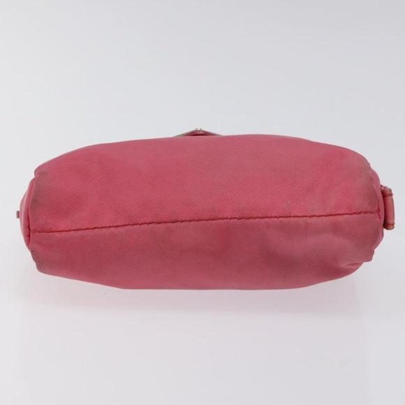 PRADA Pouch Nylon Pink Silver Auth ti3129