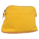 HERMES Bolide Pouch PM Canvas Yellow Gold Auth ti3130-1