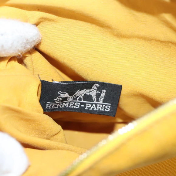 HERMES Bolide Pouch PM Canvas Yellow Gold Auth ti3130