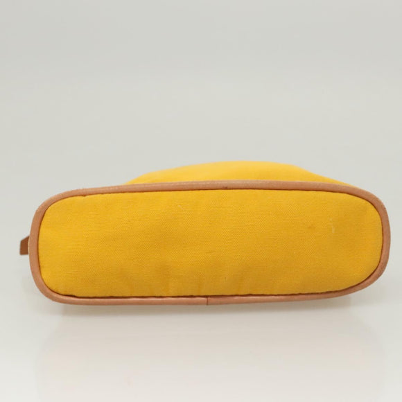 HERMES Bolide Pouch PM Canvas Yellow Gold Auth ti3130