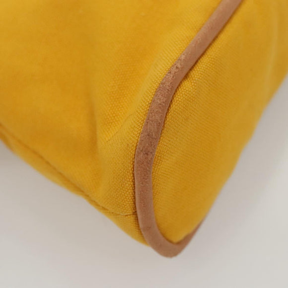 HERMES Bolide Pouch PM Canvas Yellow Gold Auth ti3130