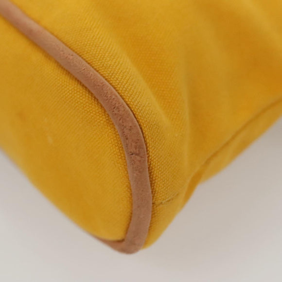 HERMES Bolide Pouch PM Canvas Yellow Gold Auth ti3130