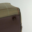 Burberrys Nova Check Boston Bag Canvas Beige Gold Auth ti3132-13