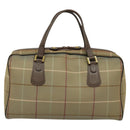Burberrys Nova Check Boston Bag Canvas Beige Gold Auth ti3132-3