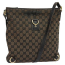 GUCCI GG Canvas Abbey Shoulder Bag Outlet Brown Gold 272400 Auth ti3133-1