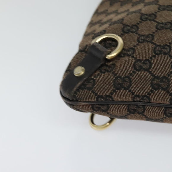 GUCCI GG Canvas Abbey Shoulder Bag Outlet Brown Gold 272400 Auth ti3133