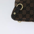 GUCCI GG Canvas Abbey Shoulder Bag Outlet Brown Gold 272400 Auth ti3133-15