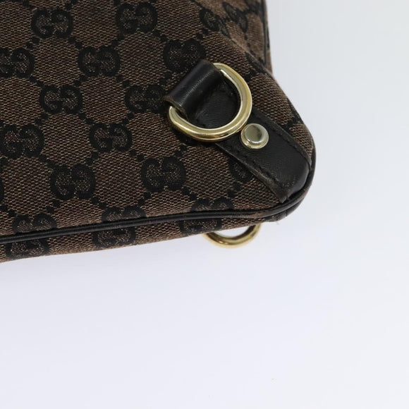 GUCCI GG Canvas Abbey Shoulder Bag Outlet Brown Gold 272400 Auth ti3133