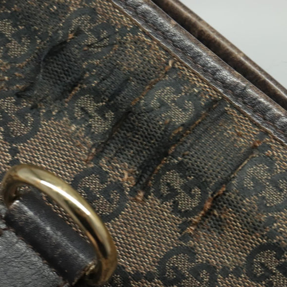 GUCCI GG Canvas Abbey Shoulder Bag Outlet Brown Gold 272400 Auth ti3133