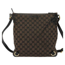 GUCCI GG Canvas Abbey Shoulder Bag Outlet Brown Gold 272400 Auth ti3133-2