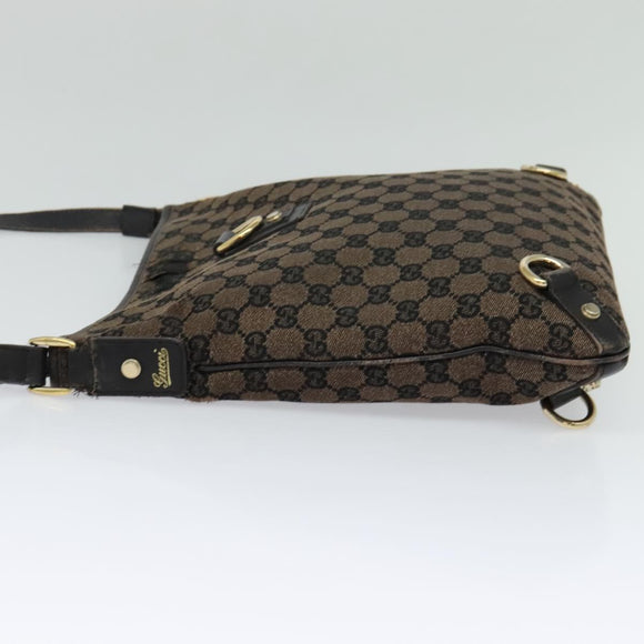 GUCCI GG Canvas Abbey Shoulder Bag Outlet Brown Gold 272400 Auth ti3133