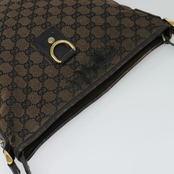GUCCI GG Canvas Abbey Shoulder Bag Outlet Brown Gold 272400 Auth ti3133