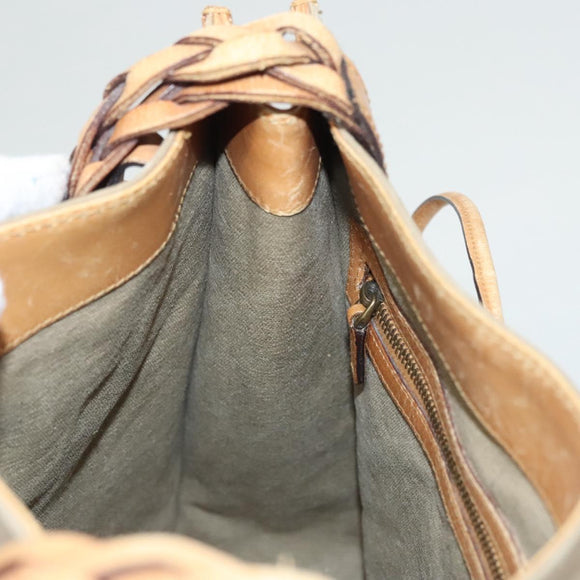 GUCCI Shoulder Bag Canvas Leather Beige Brown 110295 Auth ti3134