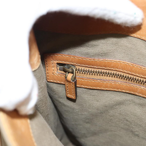 GUCCI Shoulder Bag Canvas Leather Beige Brown 110295 Auth ti3134