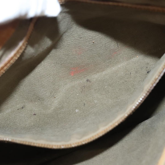 GUCCI Shoulder Bag Canvas Leather Beige Brown 110295 Auth ti3134