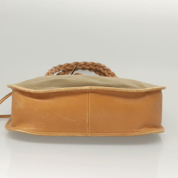 GUCCI Shoulder Bag Canvas Leather Beige Brown 110295 Auth ti3134