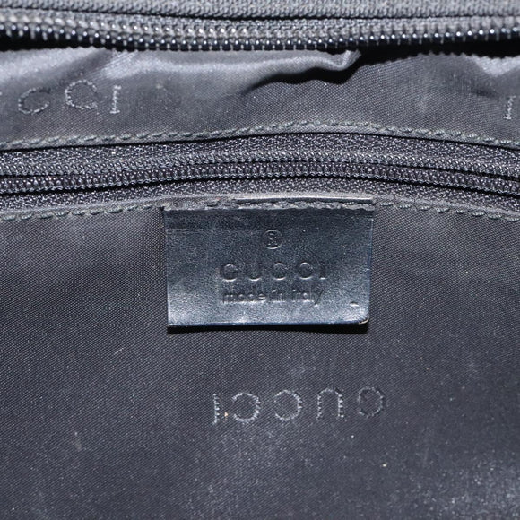 GUCCI Jackie Hand Bag Nylon Black Silver 002 1071 Auth ti3135