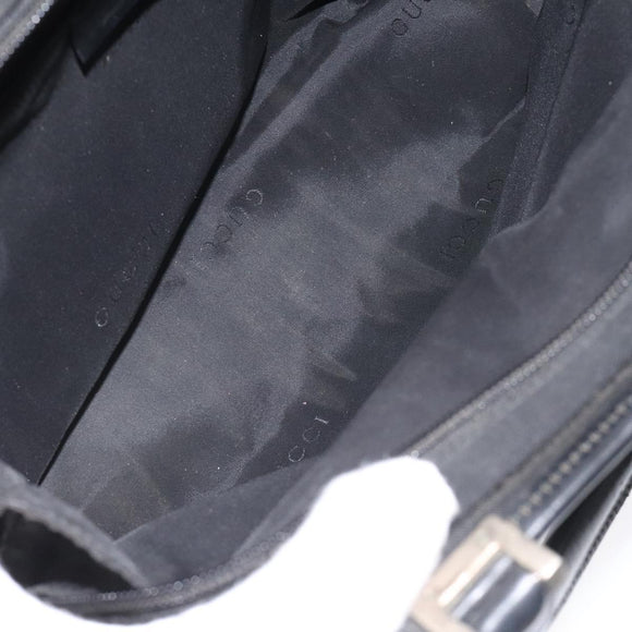 GUCCI Jackie Hand Bag Nylon Black Silver 002 1071 Auth ti3135