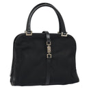 GUCCI Jackie Hand Bag Nylon Black Silver 002 1071 Auth ti3135-1