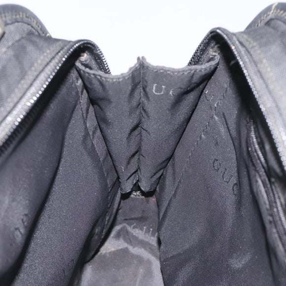 GUCCI Jackie Hand Bag Nylon Black Silver 002 1071 Auth ti3135