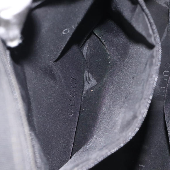 GUCCI Jackie Hand Bag Nylon Black Silver 002 1071 Auth ti3135