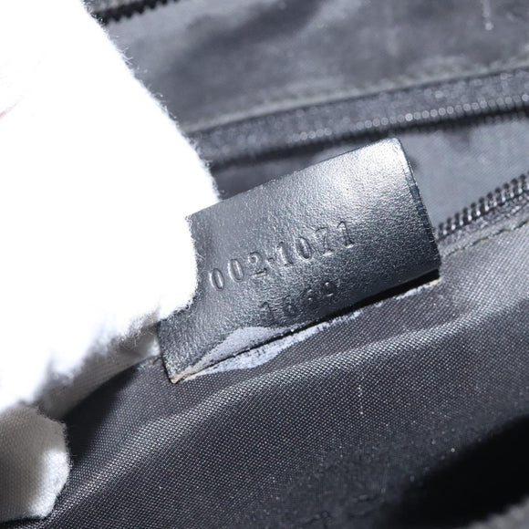 GUCCI Jackie Hand Bag Nylon Black Silver 002 1071 Auth ti3135