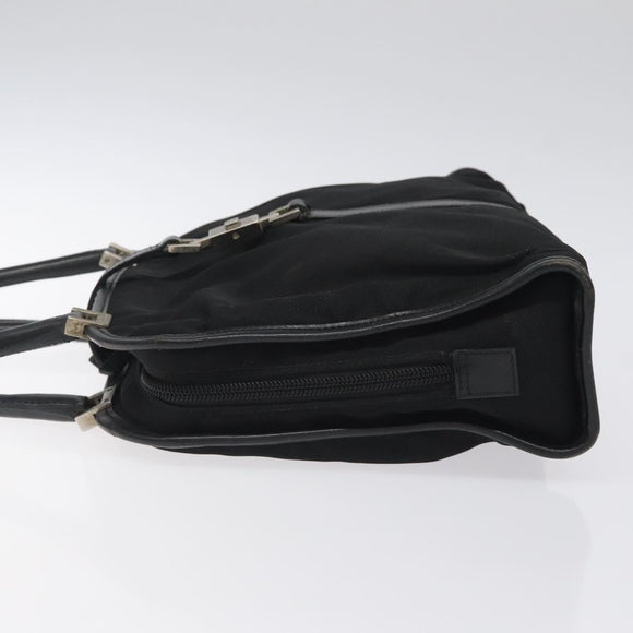GUCCI Jackie Hand Bag Nylon Black Silver 002 1071 Auth ti3135