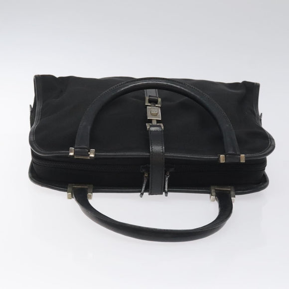 GUCCI Jackie Hand Bag Nylon Black Silver 002 1071 Auth ti3135