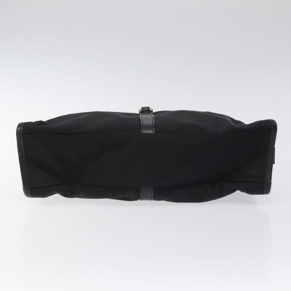 GUCCI Jackie Hand Bag Nylon Black Silver 002 1071 Auth ti3135