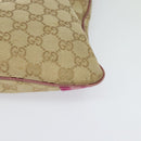 GUCCI GG Canvas Sherry Line Shoulder Bag Beige Gold 144388 Auth ti3136-14