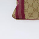 GUCCI GG Canvas Sherry Line Shoulder Bag Beige Gold 144388 Auth ti3136-15