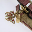 GUCCI GG Canvas Sherry Line Shoulder Bag Beige Gold 144388 Auth ti3136-10