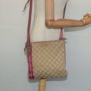 GUCCI GG Canvas Sherry Line Shoulder Bag Beige Gold 144388 Auth ti3136-21