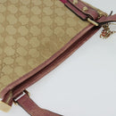 GUCCI GG Canvas Sherry Line Shoulder Bag Beige Gold 144388 Auth ti3136-6