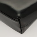 GUCCI Hand Bag Enamel 2way Black Gold 000 2113 0553 Auth ti3137-15