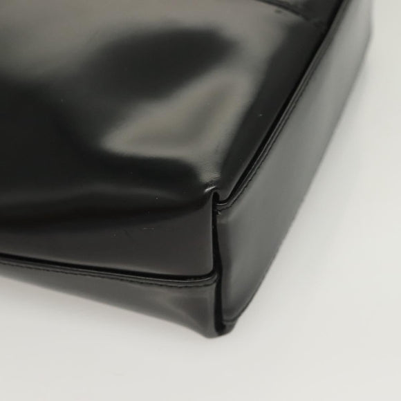 GUCCI Hand Bag Enamel 2way Black Gold 000 2113 0553 Auth ti3137