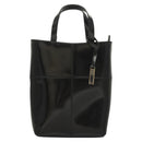 GUCCI Hand Bag Enamel 2way Black Gold 000 2113 0553 Auth ti3137-13