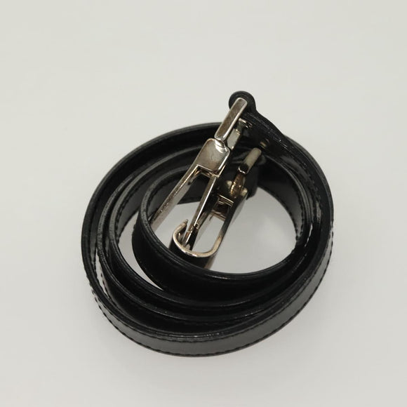 GUCCI Hand Bag Enamel 2way Black Gold 000 2113 0553 Auth ti3137